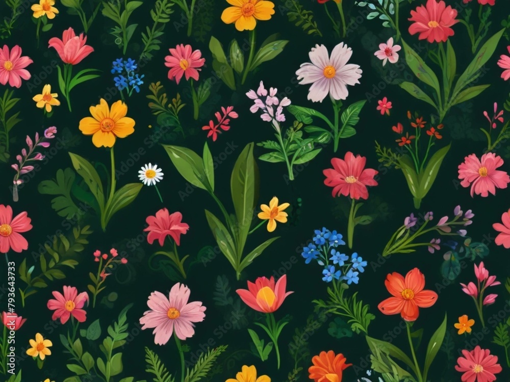 seamless pattern with flowers seamless pattern with flowers