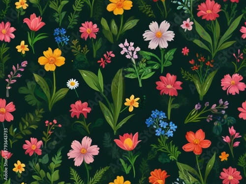 seamless pattern with flowers