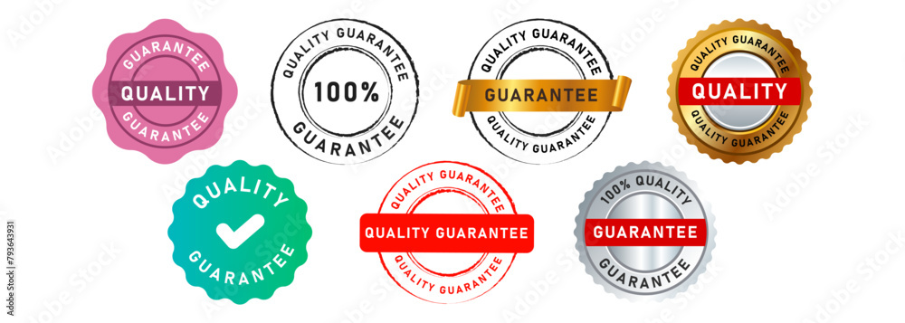 quality guarantee circle stamp and seal badge label sticker sign for certificate satisfaction business