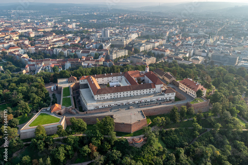 Brno city centre with Spilberk castle in the foregroung photo