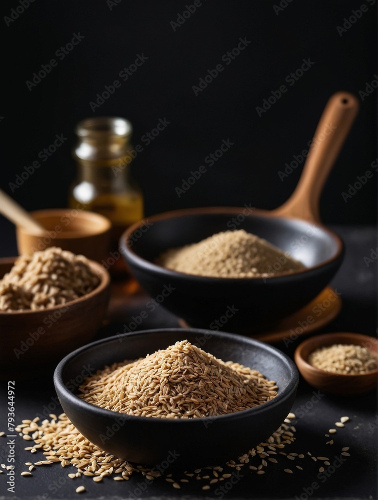 Sesame paste on a black background. Sesame paste on a black background.