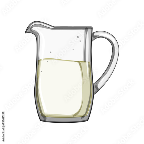 pitcher milk jug cartoon. cow liquid, breakfast fridge, gallon creamer pitcher milk jug sign. isolated symbol vector illustration