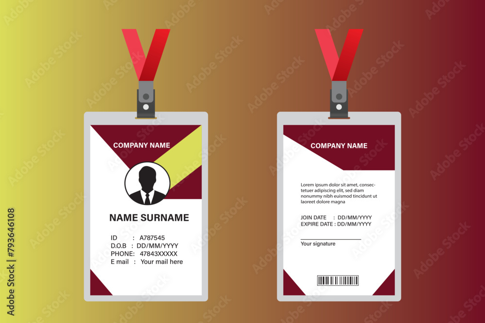 School ID card. ID card design for corporates, offices, and many other purposes. ID Card Design Template. Modern Employee ID Card Design.
School ID card. ID card design for corporates, offices, and many other purposes. ID Card Design Template. Modern Employee ID Card Design.
