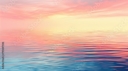 Abstract background of minimal pastel colors created by winter sky sunset reflecting on serene water