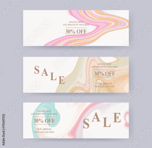 set of abstract liquid Style Sale Banner template
