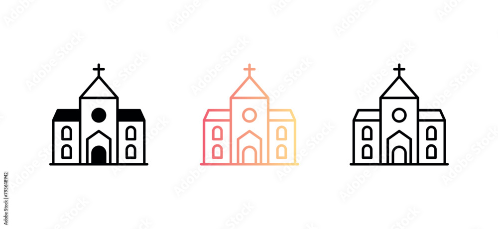 Church icon design with white background stock illustration