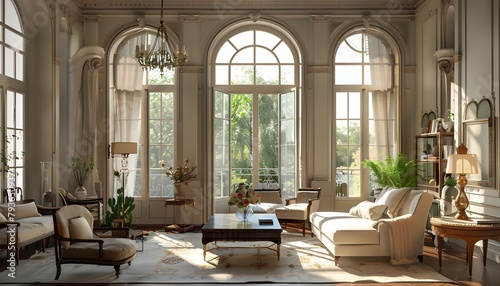  Bright and Stylish Decor: Elegant Interior Design Featuring Large Windows © acharof