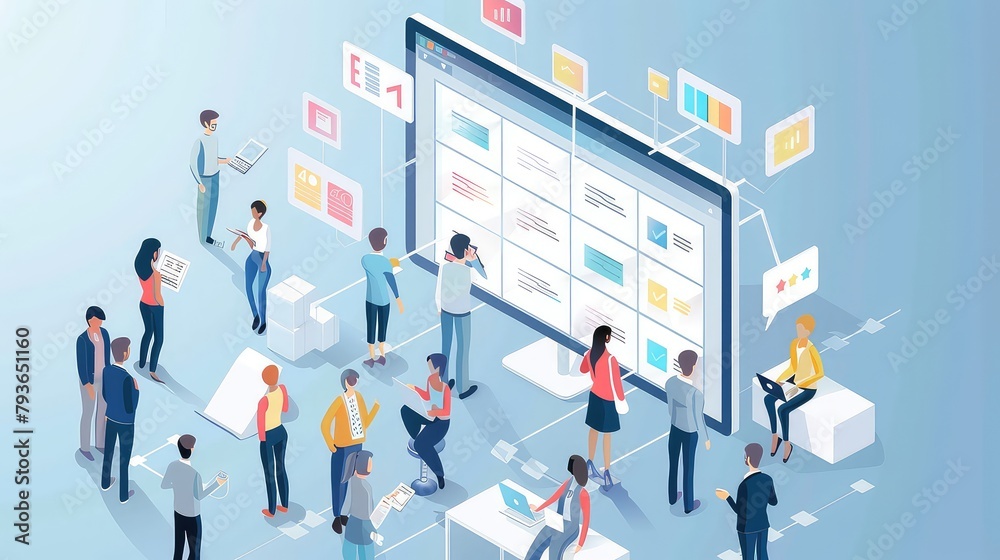 digital marketing isometric illustration digital marketing isometric illustration