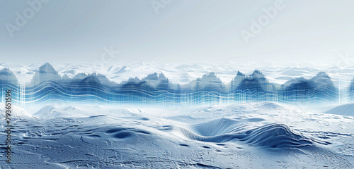 High-clarity sound wave graphics in icy blue for audio tech presentations.