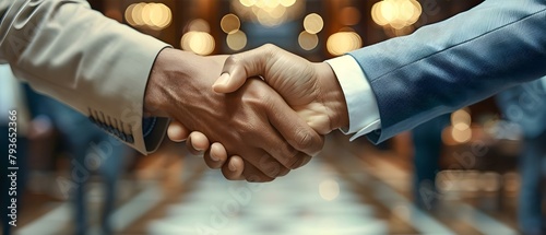 Two individuals engaging in a financial transaction representing business dealings. Concept Business Partnership, Financial Exchange, Transaction Process, Professional Negotiation photo