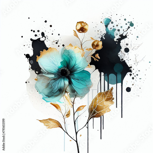 Abstract flower, delicate botanical floral background	