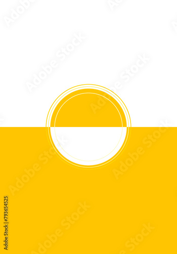 
Yellow divided illustration background with circles