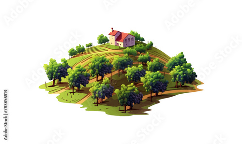 A vineyard vector simple 3d smooth cut and paste isolated illustration -