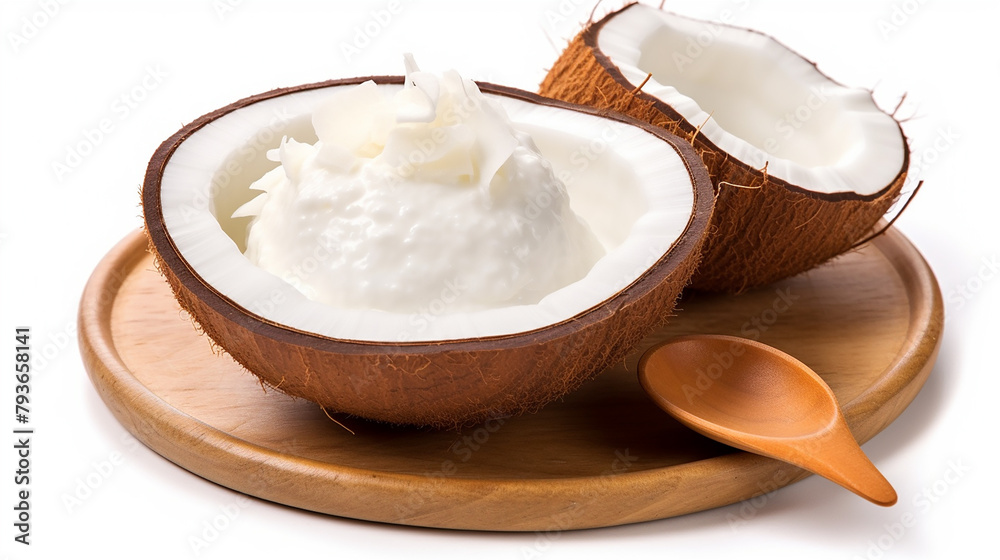 Isolated Coconut Fruit and Fruit Pudding on a Beautiful White Background, Perfect for Dessert Menus and Healthy Eating Concepts
Isolated Coconut Fruit and Fruit Pudding on a Beautiful White Background, Perfect for Dessert Menus and Healthy Eating Concepts