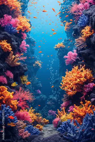 coral  reef  flat vector  dribbble  futuristic  illustration   green