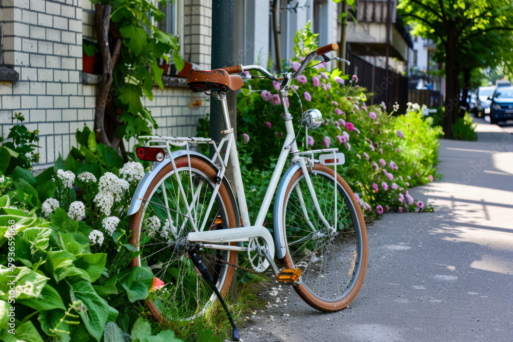 Moving around the city by bicycle, ecological transport