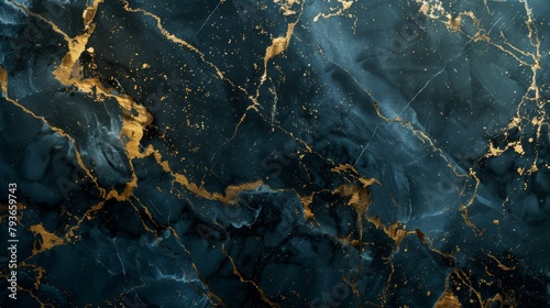 Close up of a terrestrial plants blue and gold marble texture photo