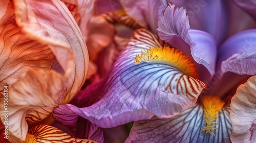 A close up view of iris petals