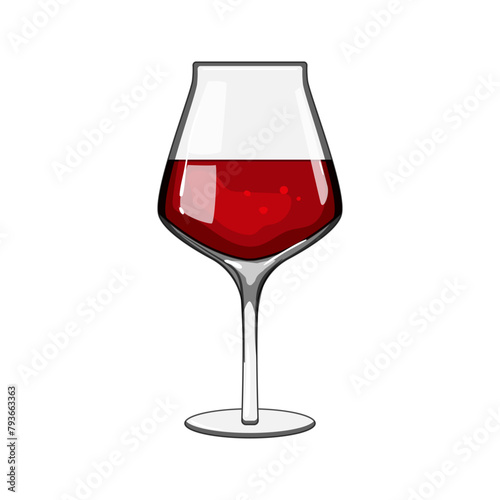 flute wine glass cartoon. tumbler stemware, chardonnay, merlot pinot flute wine glass sign. isolated symbol vector illustration photo