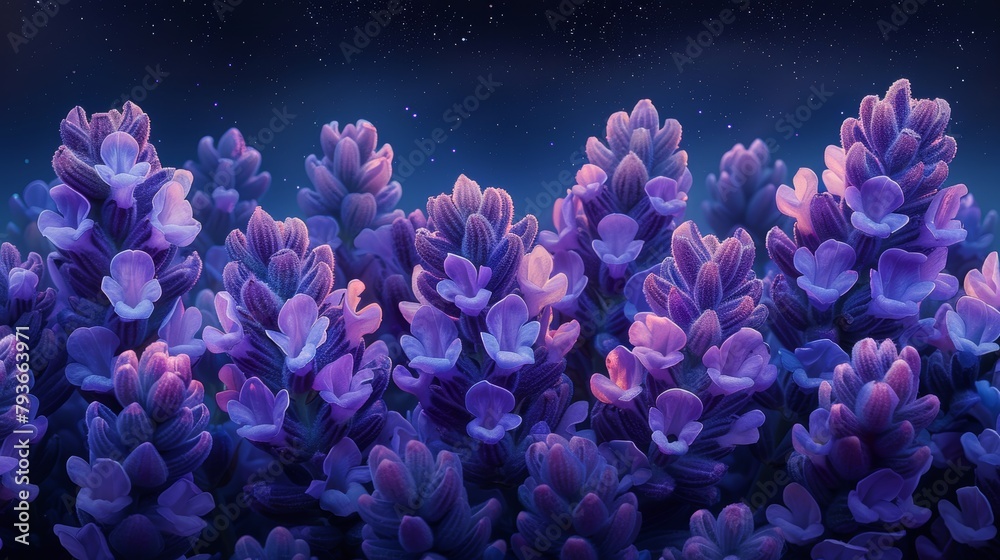 Close-up View of Lavender Blooms in Full Blossom Generative AI Close-up View of Lavender Blooms in Full Blossom Generative AI