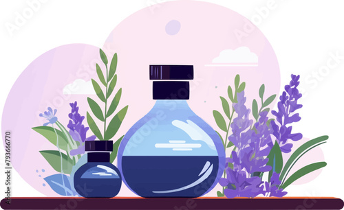 Essential Oils and Diffuser vector flat isolated vector style illustration