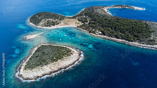 Croatian Isles' Serene Waters, Boats Moored for Adventure photo