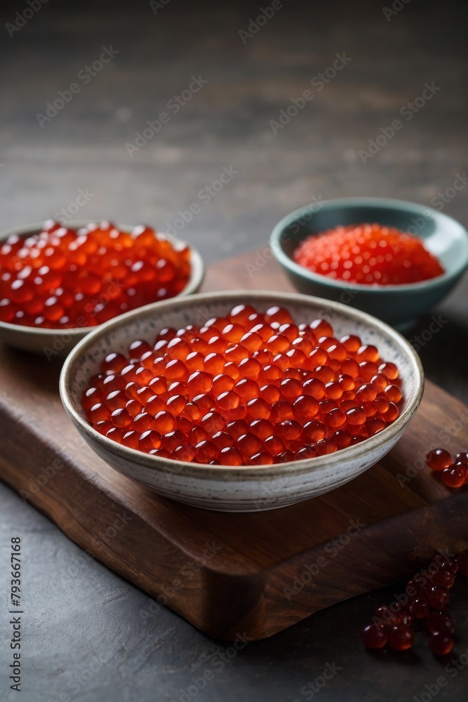 Luxurious serving of red caviar. Luxurious serving of red caviar.