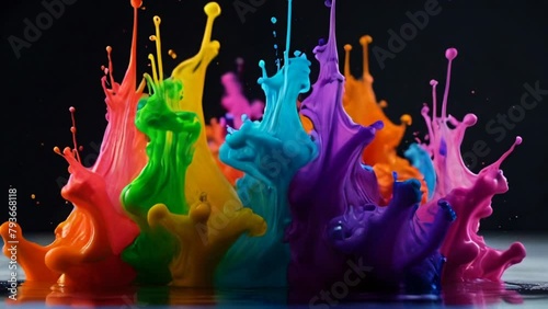 Color paint drops in water , clor splash in water , drop Colorful ink in water photo
