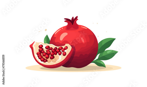 Ripe pomegranate vector flat minimalistic isolated vector style illustration