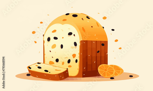 panettone vector flat minimalistic isolated vector style illustration -