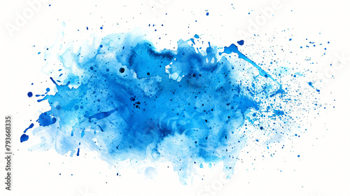 Artistic blue watercolor splash effect template ..
