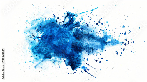 Artistic blue watercolor splash effect template ..