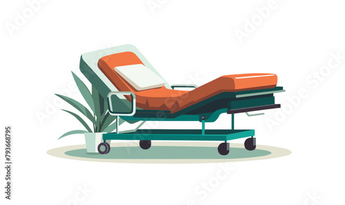 medical bed vector flat minimalistic isolated illustration