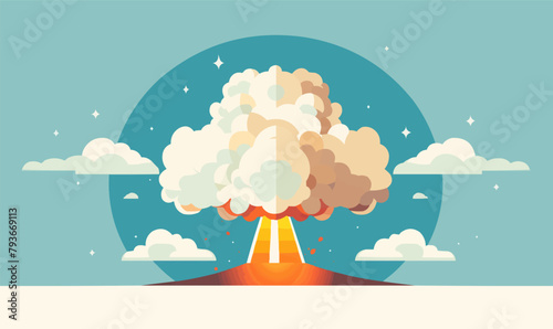 nuclear bomb vector flat minimalistic isolated vector style illustration --