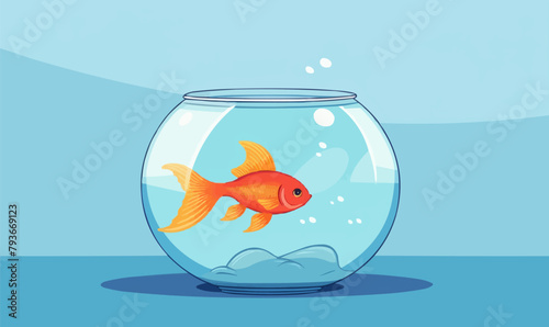 Goldfish Bowl vector flat minimalistic isolated illustration