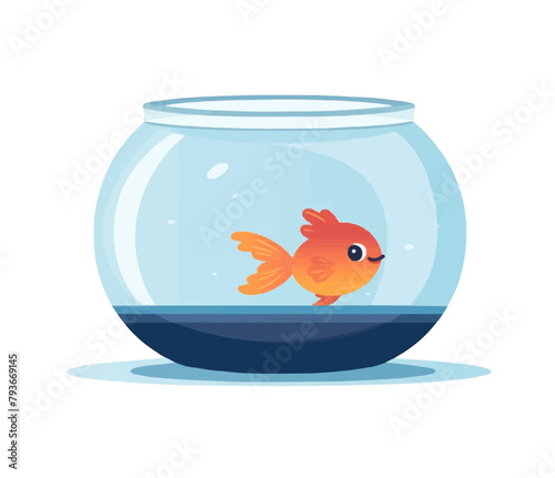 Goldfish Bowl vector flat minimalistic isolated illustration