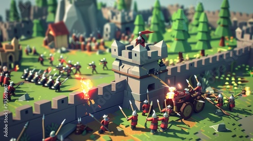 A modern interpretation of a classic battle in a 3D style AI generated illustration