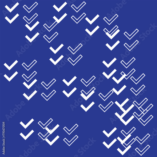 outline silhouette checkmark seamless pattern