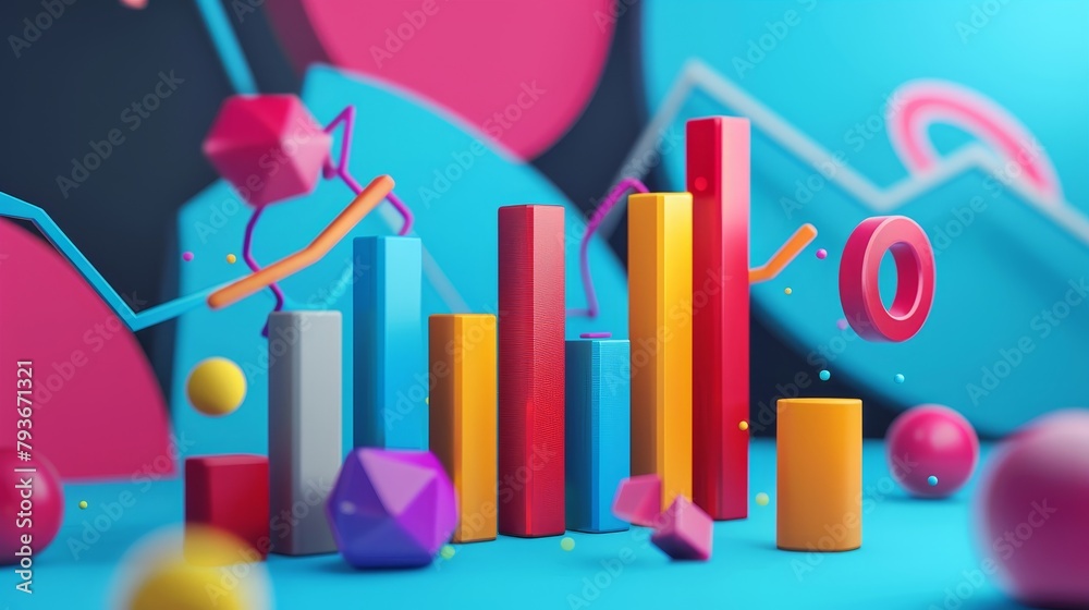 A quirky and abstract 3D representation of a successful business pivot with dynamic shapes and colors AI generated illustration A quirky and abstract 3D representation of a successful business pivot with dynamic shapes and colors AI generated illustration
