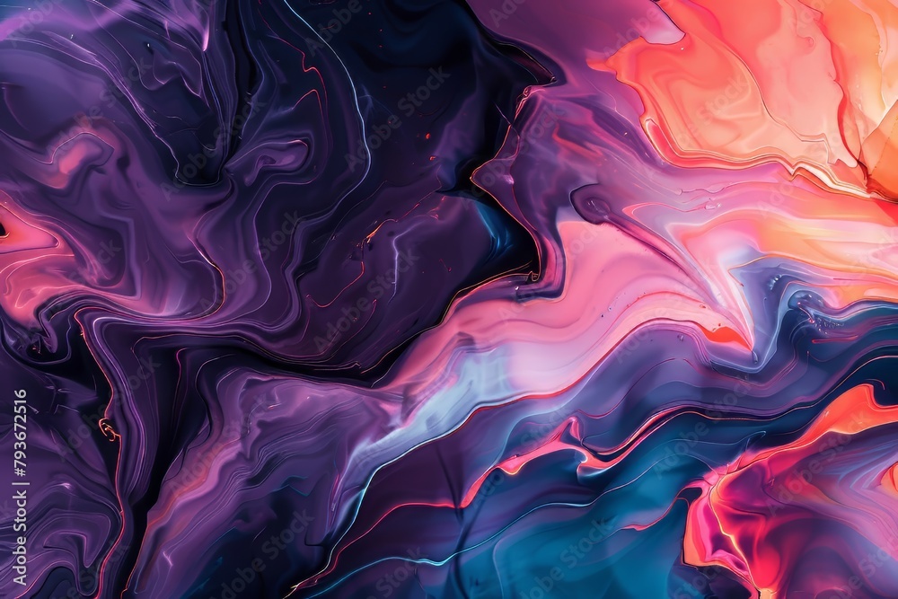 Obraz premium An abstract digital painting, with fluid brushstrokes and vibrant colors
