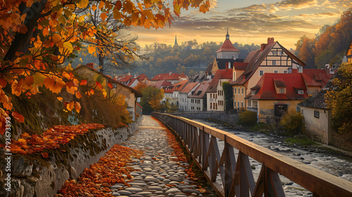 Beautiful autumn in Cesky Krumlov photo