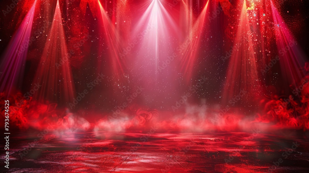 dynamic red gritty spotlight stage design, wwe style edged background, 