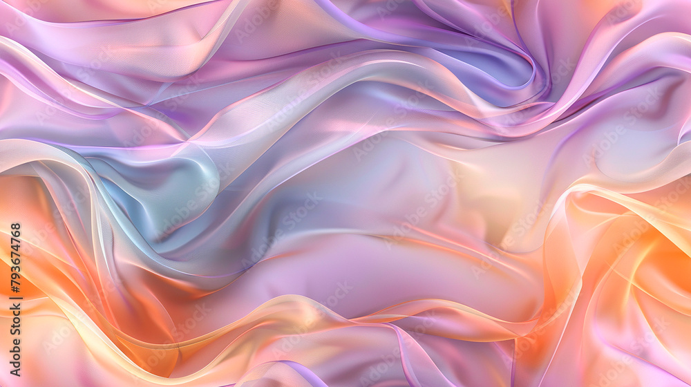 Elegant satin fabric with a silky texture in pastel pink and blue hues Elegant satin fabric with a silky texture in pastel pink and blue hues