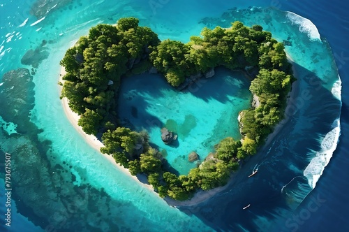 Paradise Found: Heart-shaped Island from Above © Andreas