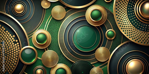 abstract gold, black, green background