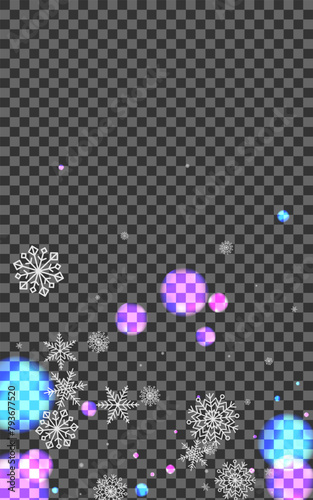 Black Snowflakes Background Transparent Vector. Blur New Texture. Silver Cover. Purple Flake Space. Freeze Design.