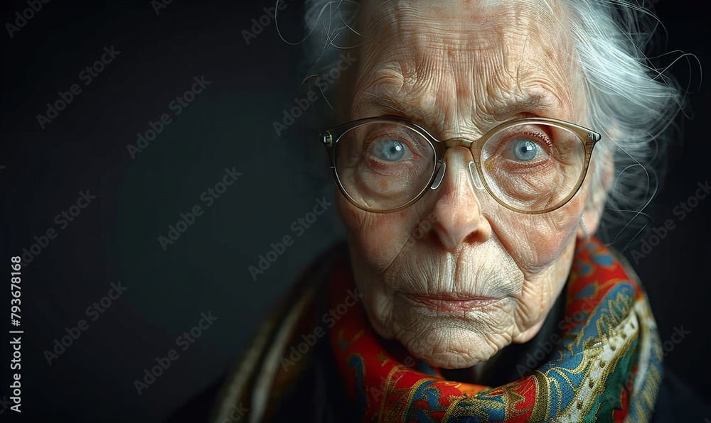 Portrait of an Older Woman Wearing Glasses Portrait of an Older Woman Wearing Glasses