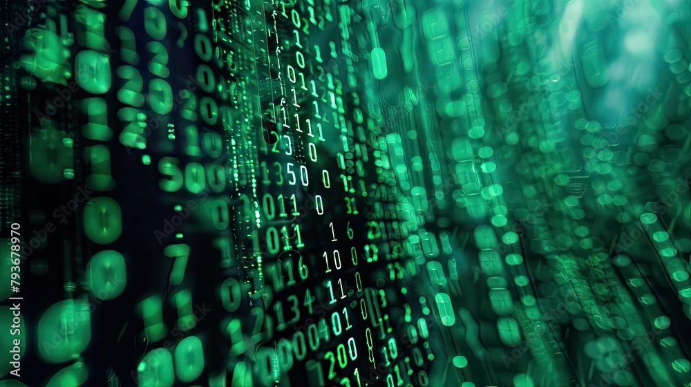 Binary code on a digital screen Binary code on a digital screen