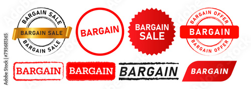 bargain rectangle circle stamp label sticker sign for offer buy promotion product