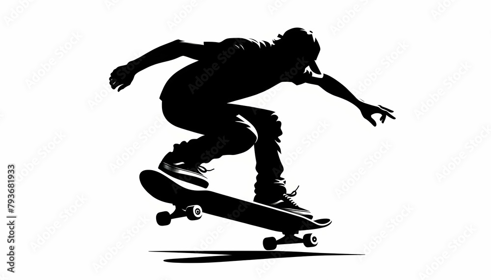 Boy having fun playing skateboard Boy having fun playing skateboard
